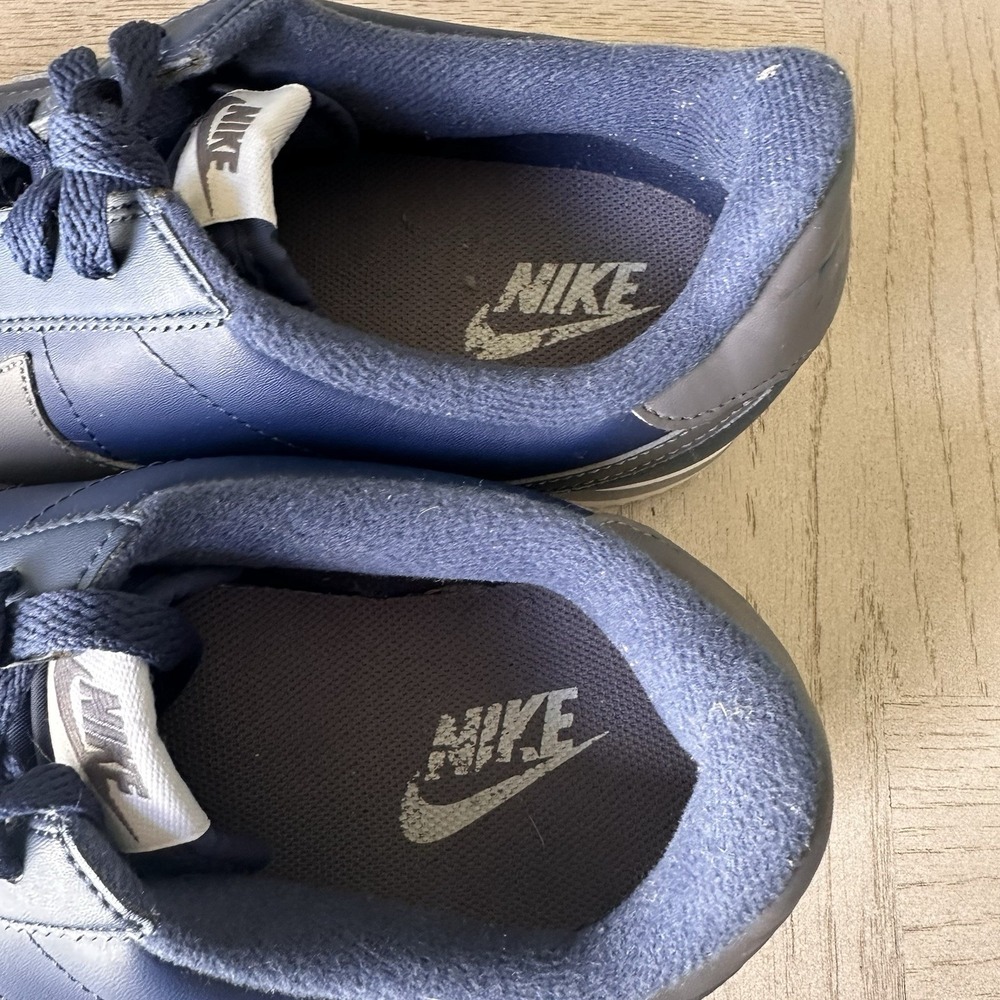 Nike Mens 11 Cortez Basic Leather Navy Blue Gun smoke Gray Sneaker 819719-400 - Picture 7 of 10